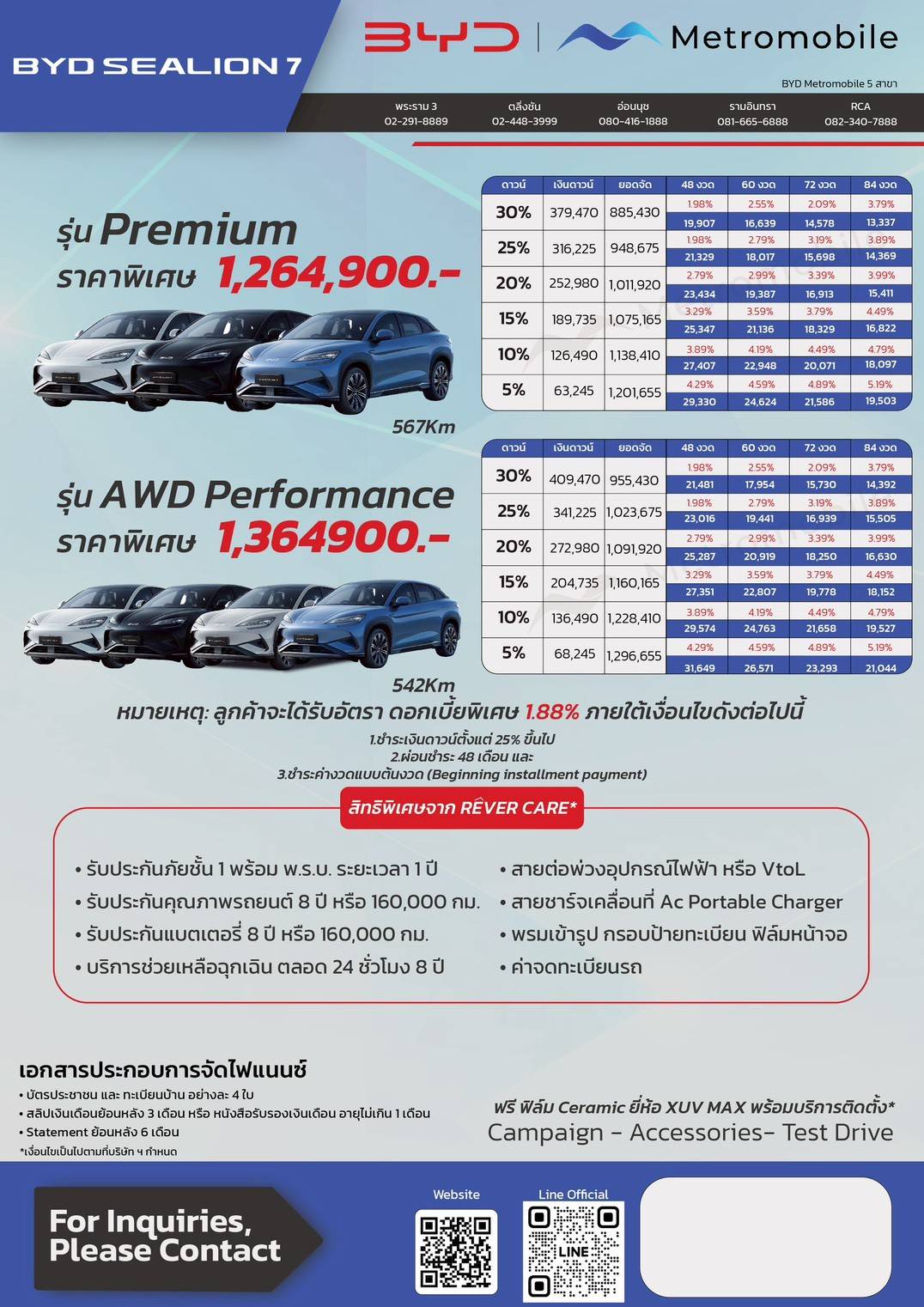 ตารางผ่อน BYD SEALION 7